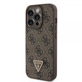 Guess iPhone 15 Pro Deksel Metal Logo Strass Crossbody Strap Brun