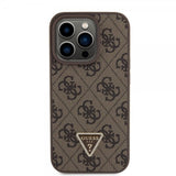Guess iPhone 15 Pro Deksel Metal Logo Strass Crossbody Strap Brun