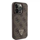 Guess iPhone 15 Pro Deksel Metal Logo Strass Crossbody Strap Brun