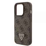Guess iPhone 15 Pro Deksel Metal Logo Strass Crossbody Strap Brun