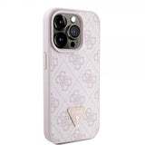 Guess iPhone 15 Pro Deksel Metal Logo Strass Crossbody Strap Rosa