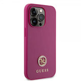 Guess iPhone 15 Pro Deksel Metal Logo Strass Metallic Rosa