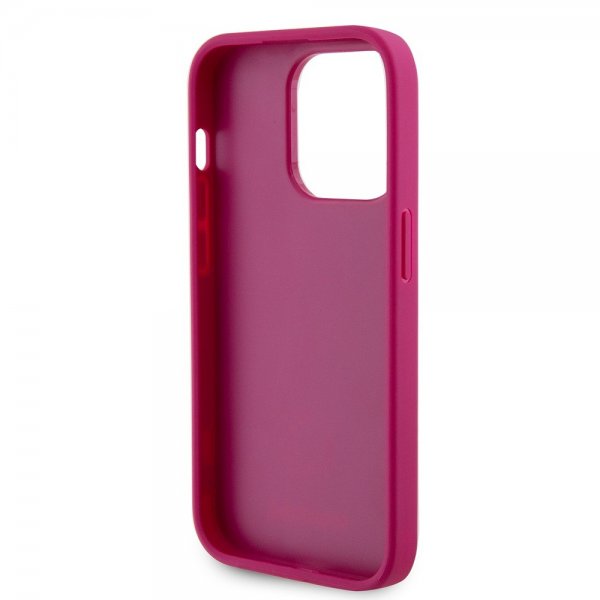Guess iPhone 15 Pro Deksel Metal Logo Strass Metallic Rosa