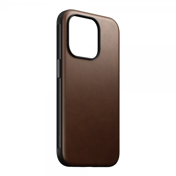 Nomad iPhone 15 Pro Deksel Modern Leather Case Brun