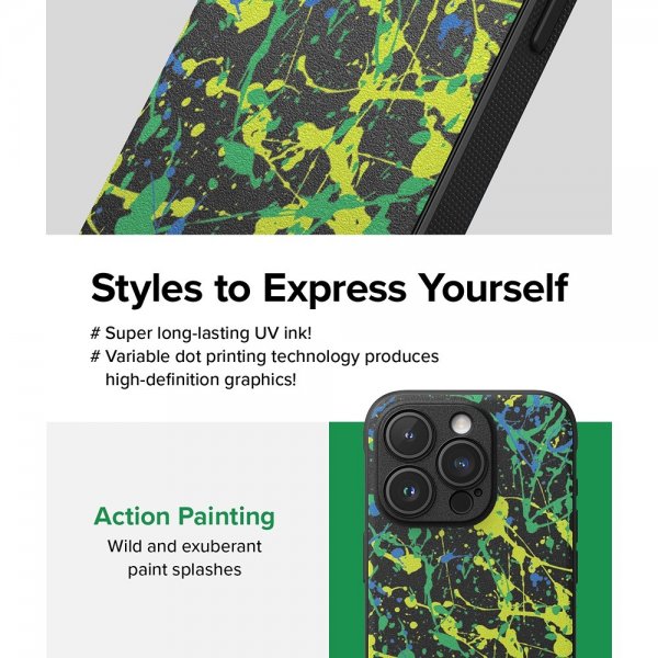 Ringke iPhone 15 Pro Deksel Onyx Design Action Painting