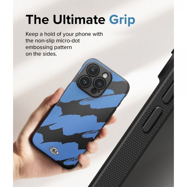 Ringke iPhone 15 Pro Deksel Onyx Design Blue Brush