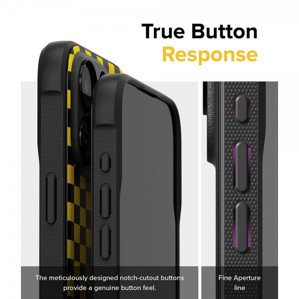 Ringke iPhone 15 Pro Deksel Onyx Design Checkerboard Yellow