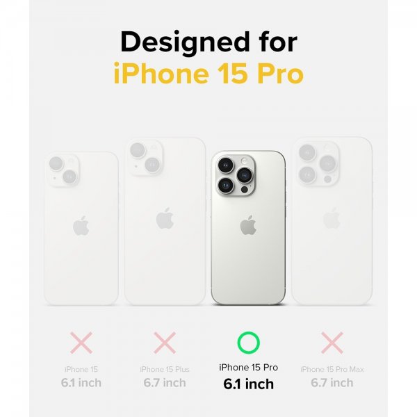 Ringke iPhone 15 Pro Deksel Onyx Design Checkerboard Yellow