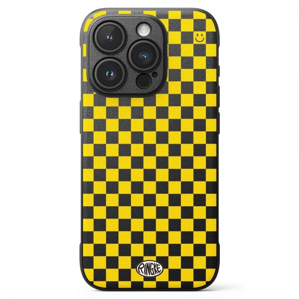 Ringke iPhone 15 Pro Deksel Onyx Design Checkerboard Yellow