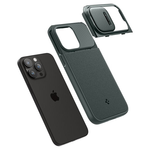 Spigen iPhone 15 Pro Deksel Optik Armor MagFit Abyss Green