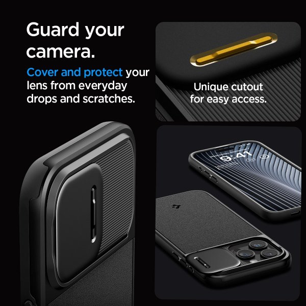 Spigen iPhone 15 Pro Deksel Optik Armor MagFit Svart