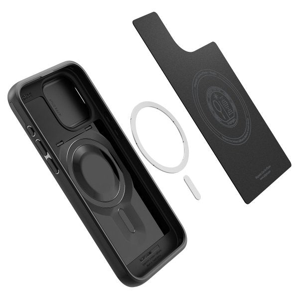 Spigen iPhone 15 Pro Deksel Optik Armor MagFit Svart