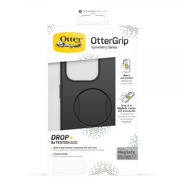 Otterbox iPhone 15 Pro Deksel OtterGrip Symmetry MagSafe Svart