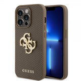 Guess iPhone 15 Pro Deksel Perforated Glitter Brun