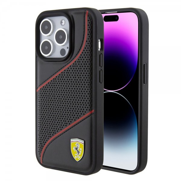 Ferrari iPhone 15 Pro Deksel Perforert Svart