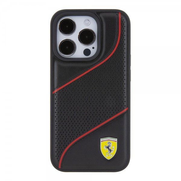 Ferrari iPhone 15 Pro Deksel Perforert Svart