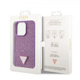 Guess iPhone 15 Pro Deksel Rhinestone Lilla