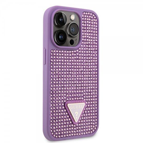 Guess iPhone 15 Pro Deksel Rhinestone Lilla