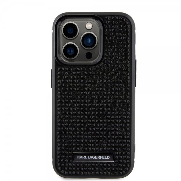 Karl Lagerfeld iPhone 15 Pro Deksel Rhinestone Svart