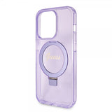 Guess iPhone 15 Pro Max Deksel Ring Stand Glitter MagSafe Lilla