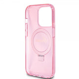 Guess iPhone 15 Pro Deksel Ring Stand Glitter MagSafe Rosa