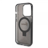 Guess iPhone 15 Pro Deksel Ring Stand Glitter MagSafe Svart