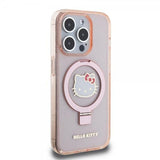 Hello Kitty iPhone 15 Pro Deksel Ring Stand MagSafe Rosa