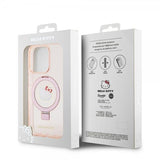 Hello Kitty iPhone 15 Pro Deksel Ring Stand MagSafe Rosa