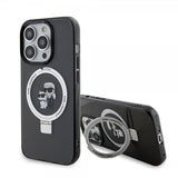 Karl Lagerfeld iPhone 15 Pro Deksel Ring Stand MagSafe Svart