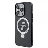 Karl Lagerfeld iPhone 15 Pro Deksel Ring Stand MagSafe Svart