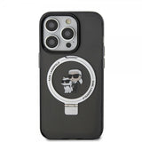 Karl Lagerfeld iPhone 15 Pro Deksel Ring Stand MagSafe Svart