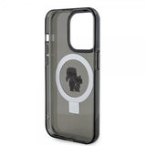 Karl Lagerfeld iPhone 15 Pro Deksel Ring Stand MagSafe Svart