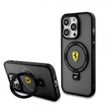 Ferrari iPhone 15 Pro Deksel Ring Stand MagSafe Svart