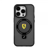 Ferrari iPhone 15 Pro Deksel Ring Stand MagSafe Svart
