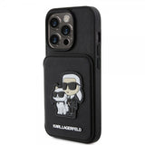 Karl Lagerfeld iPhone 15 Pro Deksel Saffiano Card Slots & Stand Svart