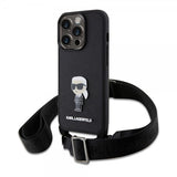Karl Lagerfeld iPhone 15 Pro Deksel Saffiano Crossbody Svart
