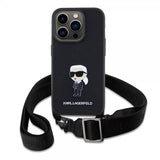 Karl Lagerfeld iPhone 15 Pro Deksel Saffiano Crossbody Svart