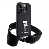 Karl Lagerfeld iPhone 15 Pro Deksel Saffiano Crossbody Svart