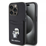 Karl Lagerfeld iPhone 15 Pro Deksel Saffiano Double Cardslot Svart