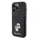 Karl Lagerfeld iPhone 15 Pro Deksel Saffiano Double Cardslot Svart