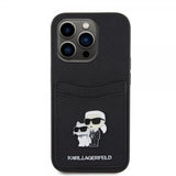Karl Lagerfeld iPhone 15 Pro Deksel Saffiano Double Cardslot Svart