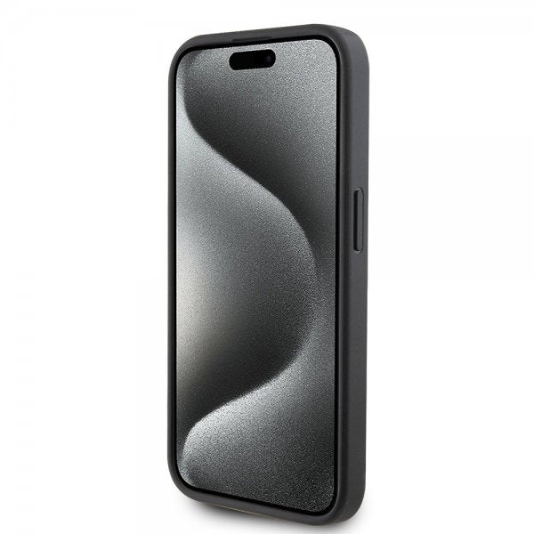 Karl Lagerfeld iPhone 15 Pro Deksel Saffiano Double Cardslot Svart