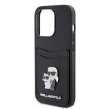 Karl Lagerfeld iPhone 15 Pro Deksel Saffiano Double Cardslot Svart