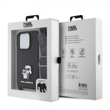 Karl Lagerfeld iPhone 15 Pro Deksel Saffiano Karl & Choupette Crossbody Svart