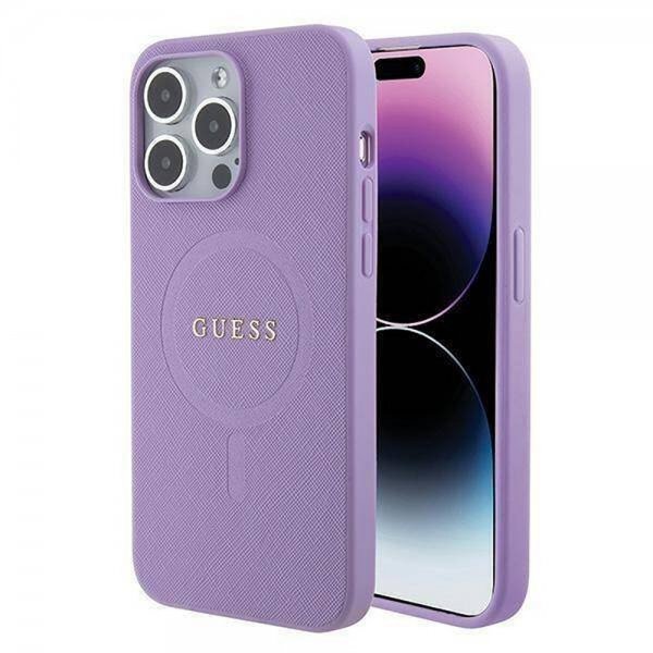 Guess iPhone 15 Pro Deksel Saffiano MagSafe Lilla