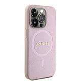 Guess iPhone 15 Pro Deksel Saffiano MagSafe Rosa