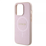 Guess iPhone 15 Pro Deksel Saffiano MagSafe Rosa