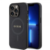 Guess iPhone 15 Pro Deksel Saffiano MagSafe Svart