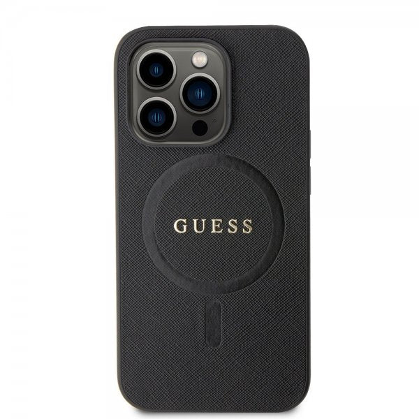 Guess iPhone 15 Pro Deksel Saffiano MagSafe Svart