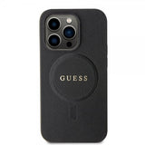 Guess iPhone 15 Pro Deksel Saffiano MagSafe Svart